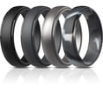 thumbnail image 1 of ThunderFit Silicone Rings for Men, Stepped Edge Rubber Wedding Bands, 1 of 6