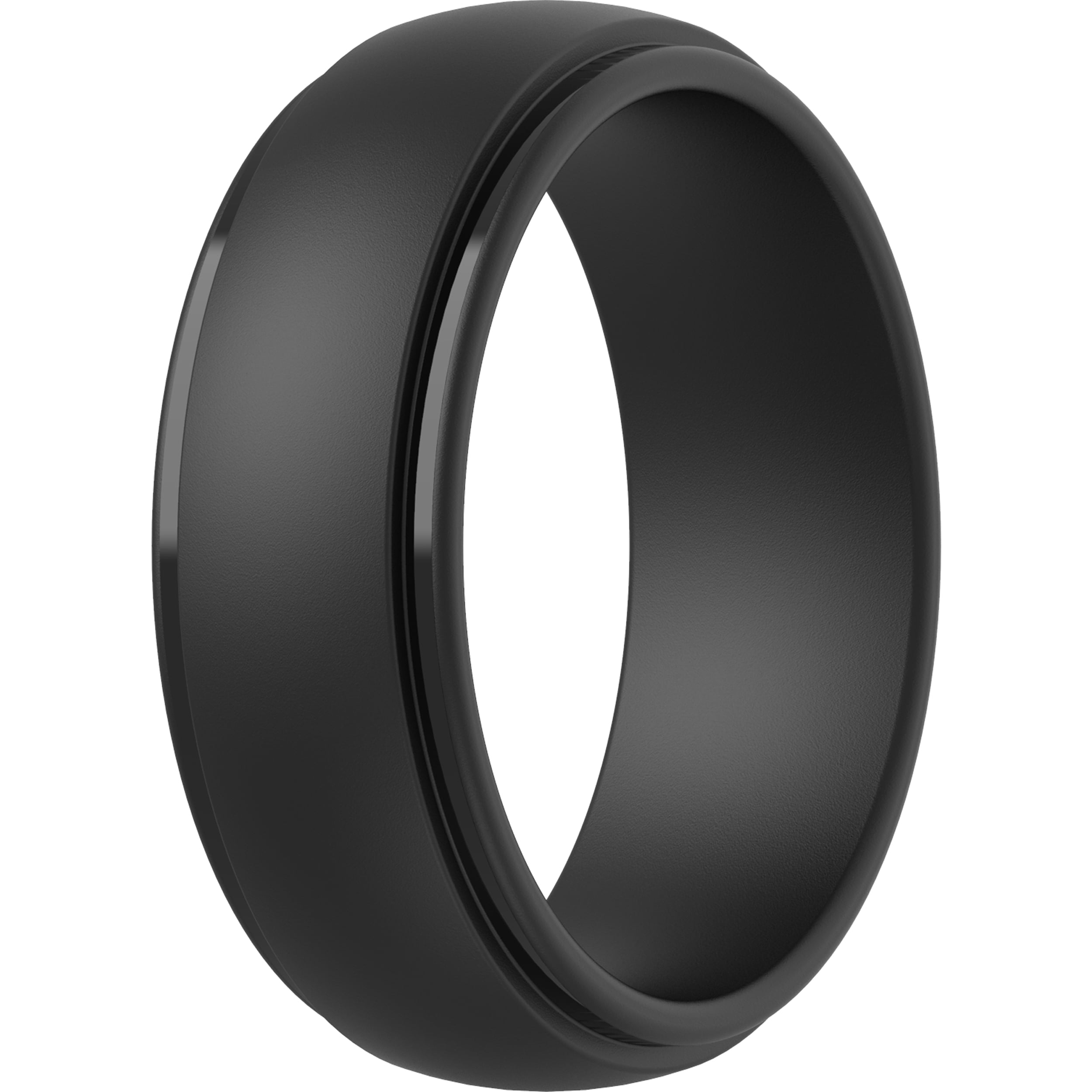 ThunderFit Silicone Rings for Men, Stepped Edge Rubber Wedding Bands