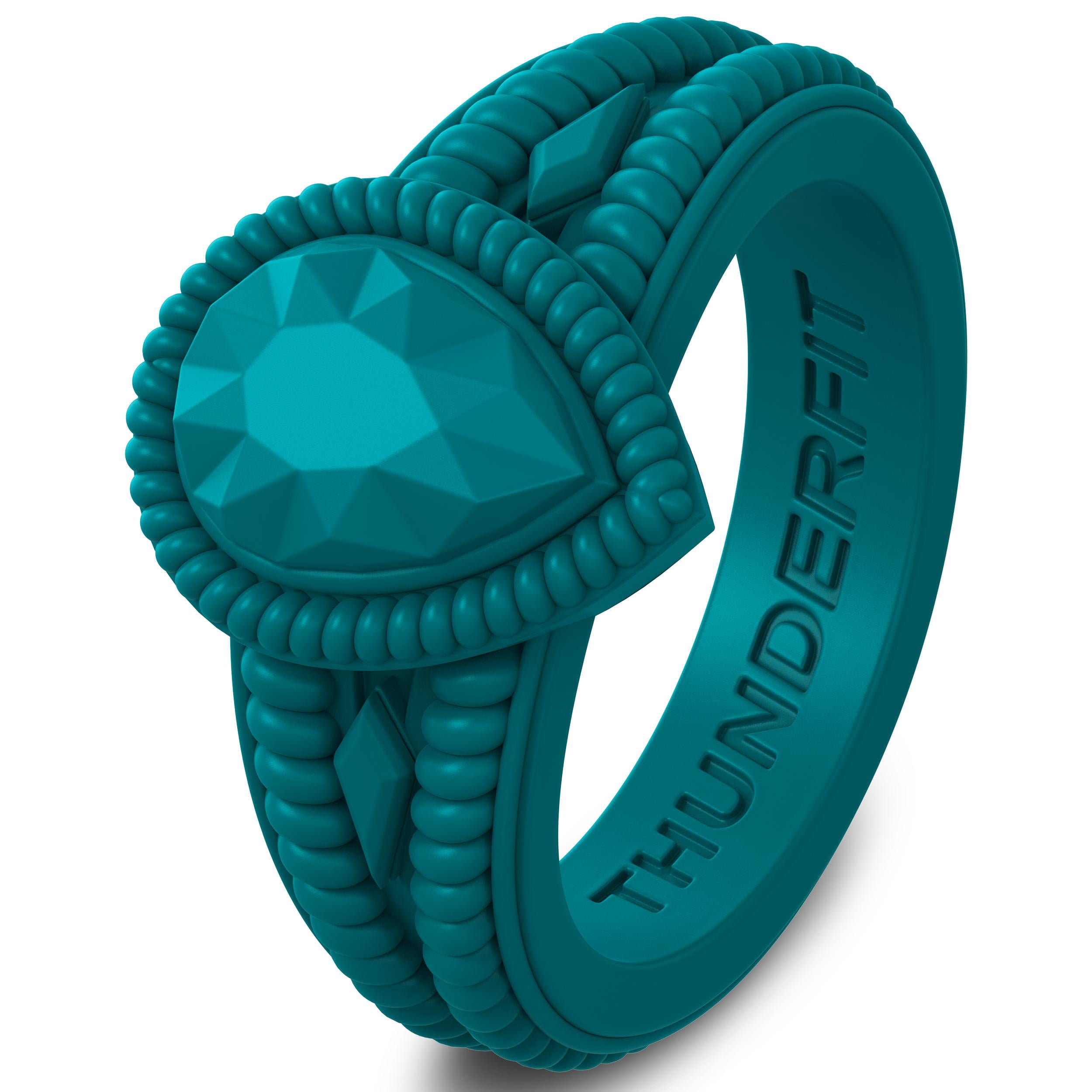 ThunderFit Silicone Rings for Women, Pear Rubber Engagement Wedding ThunderFit Silicone Rings for Women, Pear Rubber Engagement Wedding
