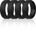 thumbnail image 1 of ThunderFit Silicone Wedding Rings for Men Breathable Airflow Inner Grooves, Step Edge Sleek Design Rubber Engagement Bands 8mm Wide 2mm Thick, Variety Multipack 1-7, 1 of 6