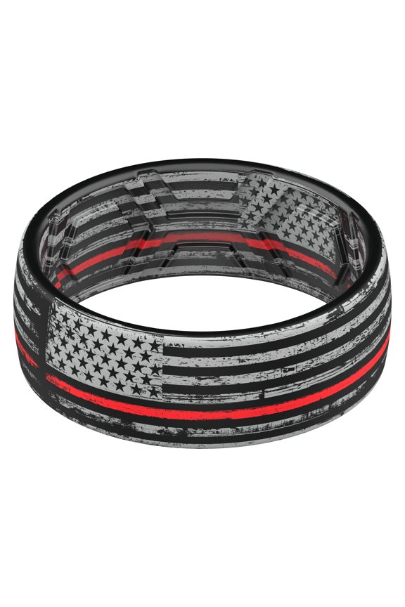 Silicone Wedding Rings for Men Breathable Airflow Inner Grooves, Step Edge Sleek Design Rubber Engagement Bands 8mm Wide 2mm Thick