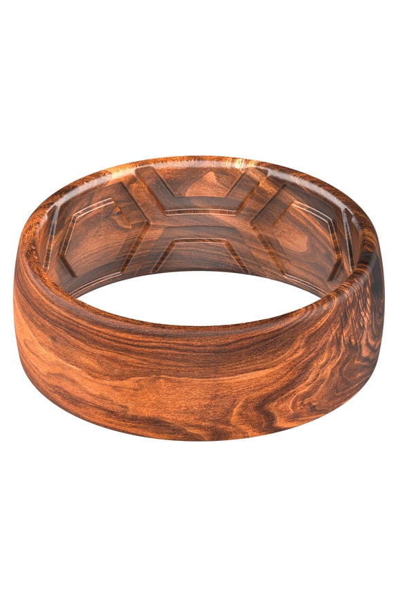 Silicone Wedding Rings for Men Breathable Airflow Inner Grooves, Step Edge Sleek Design Rubber Engagement Bands 8mm Wide 2mm Thick