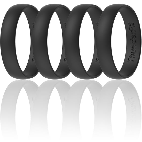 ThunderFit Unisex Silicone Wedding Rings, Rubber Engagement Bands, Variety Multipack 1,4,7