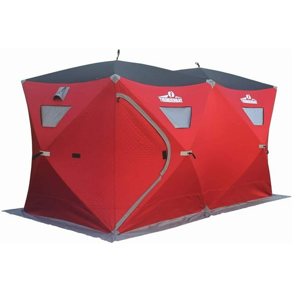 Thunderbay 6 Person Insulated Ice Fishing Tent, 300D Oxford Fabric Ice Fishing Shelter