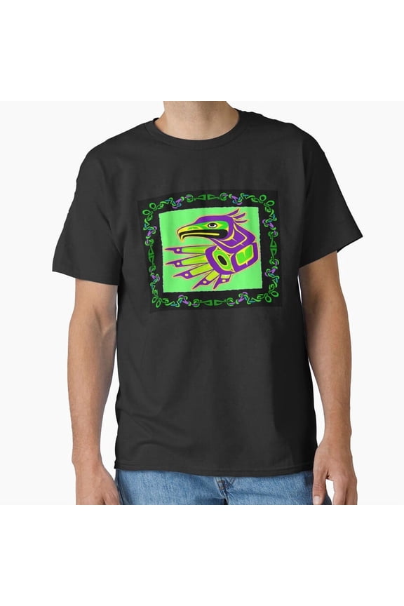 Thunderbird Abstract Coastal Style Mythic Bird Inspired Print Unisex T-Shirt, up to size 5XL