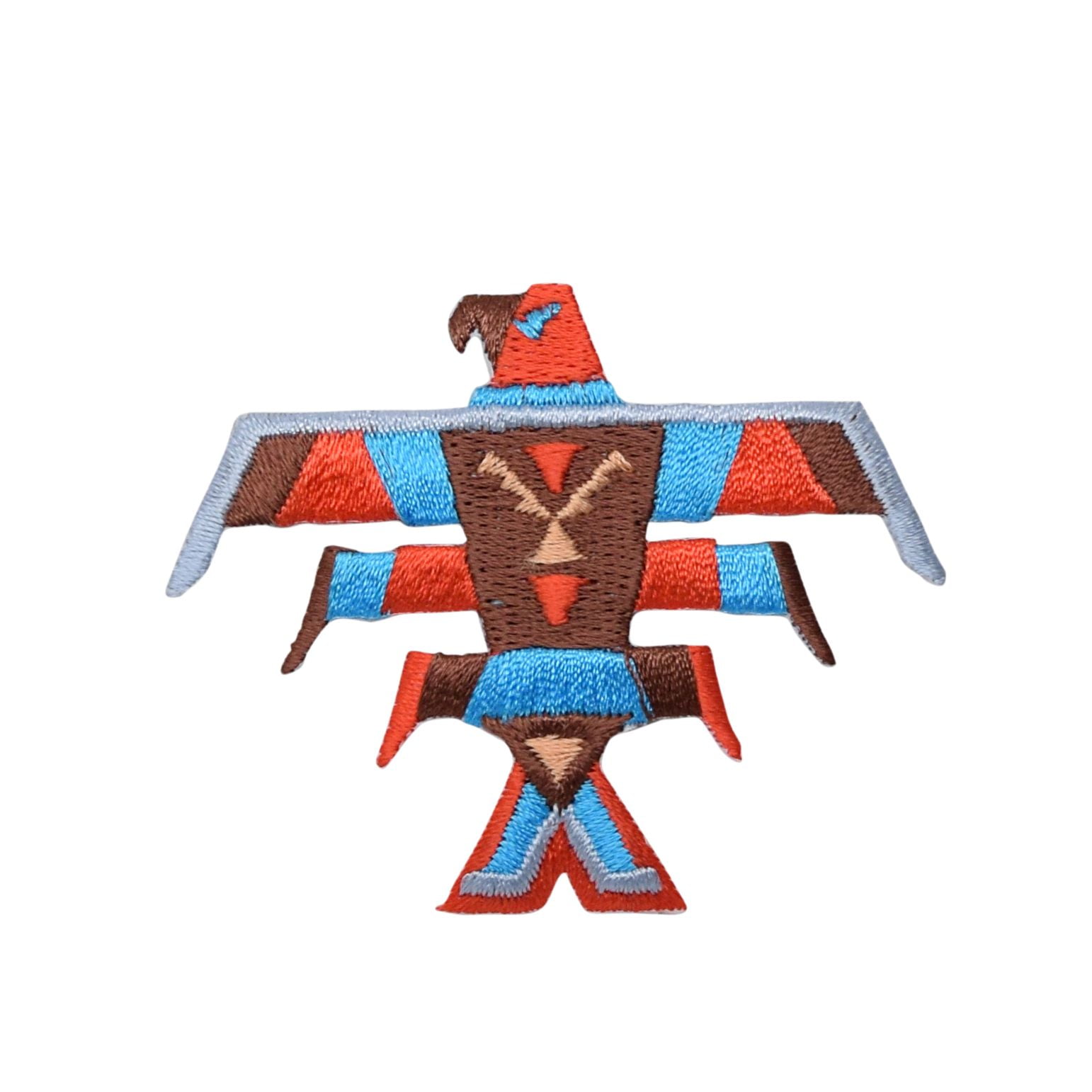 Thunderbird - Turquoise Indian - Bird Totem Pole - Iron on