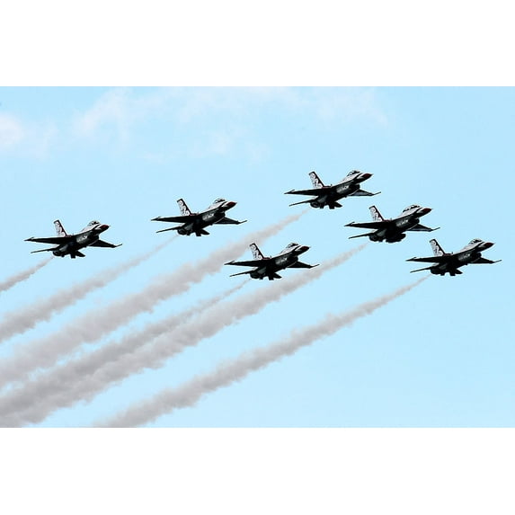 Thunderbirds Delta Flat Pass Melbourne Florida - 20x30 Inch Laminated Aviation Poster - Stunning Detail and Bold Colors