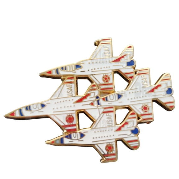 Thunderbirds F-16C Fighting Falcons Formation Hat, Lapel Pin 1-3/4"W x 1-3/8"H
