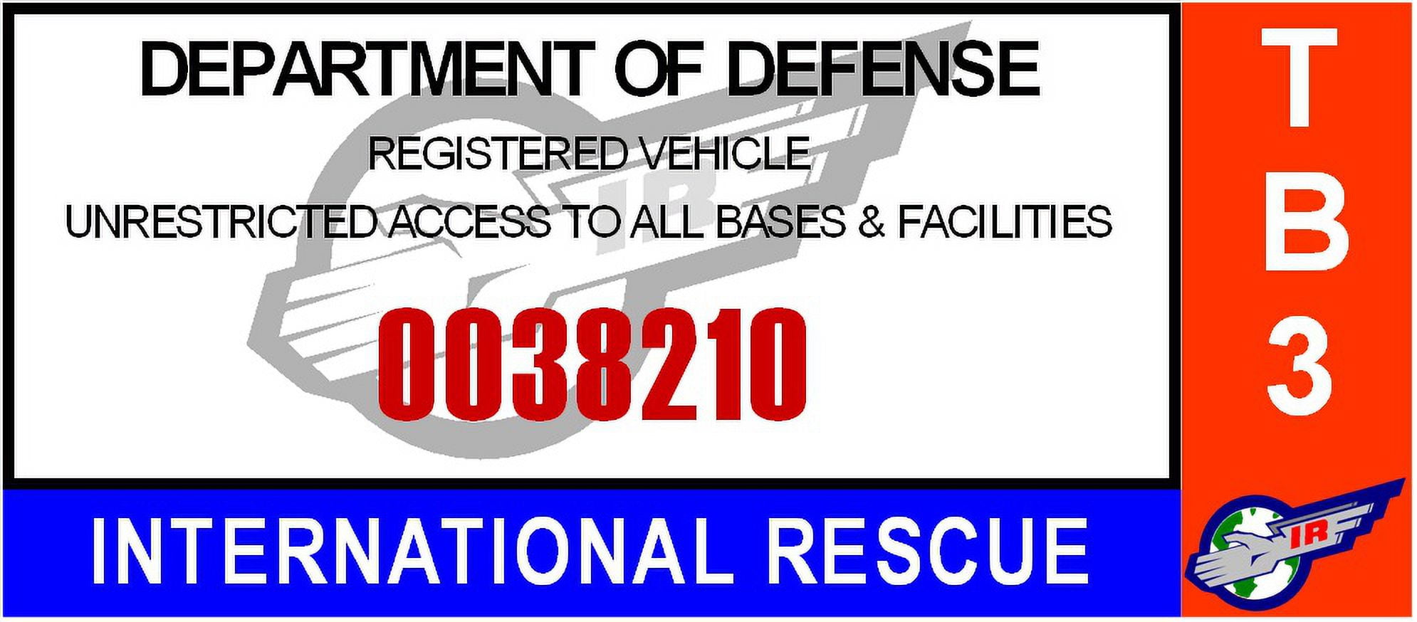 Thunderbirds - International Rescue Window Cling Parking Decal ...