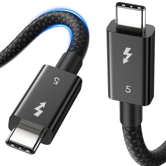 Thunderbolt 5 Cable with up to 120Gbps Bandwidth Boost and 240W Charging in Black - 1.8m / 6ft, Compatible with Thunderbolt 4, USB4, Thunderbolt 3 and USB-C