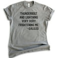 thumbnail image 1 of Thunderbolt And Lightning Very Very Frightening Me - Galileo Shirt, Unisex Women's Men's Shirt Rock Lyric T, Dark Heather Gray, X-Large, 1 of 6