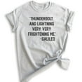 thumbnail image 1 of Thunderbolt And Lightning Very Very Frightening Me - Galileo Shirt, Unisex Women's Men's Shirt Rock Lyric T, Heather Ash, 3X-Large, 1 of 6