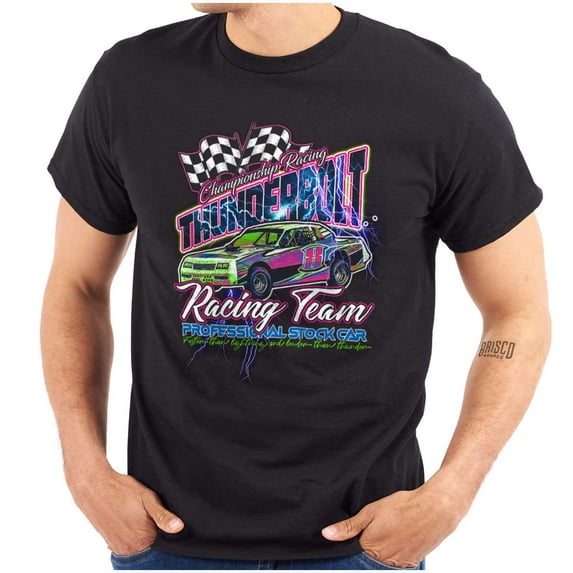 Thunderbolt Stock Car Racing Team Men's Graphic T Shirt Tees Brisco Brands S