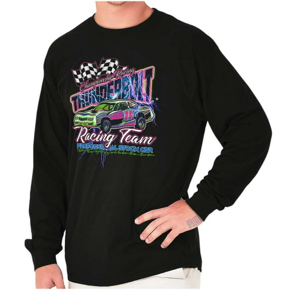Thunderbolt Stock Car Racing Team Men's Long Sleeve Tee T Shirt Brisco Brands S