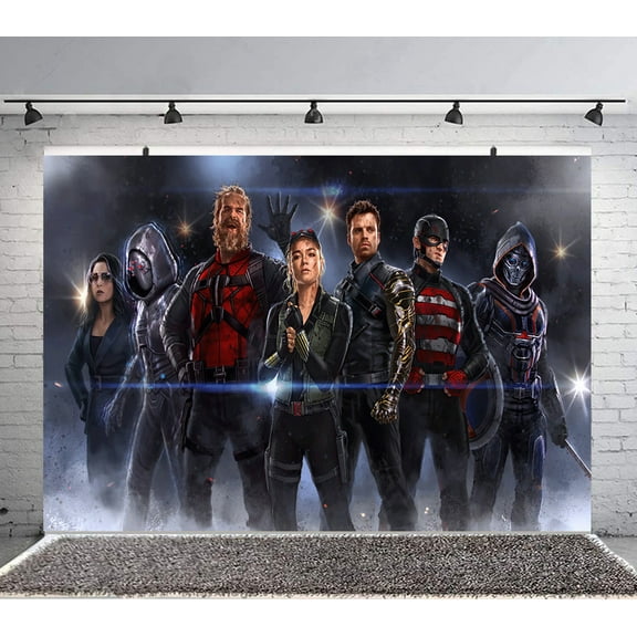 Thunderbolts Backdrop Banner Party Supplies Poster Movie Theme Background for Photography Birthday Decorations
