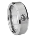 thumbnail image 1 of Thundercat 8MM Brushed Beveled Edge Gray Tungsten Men's Ring, 1 of 2