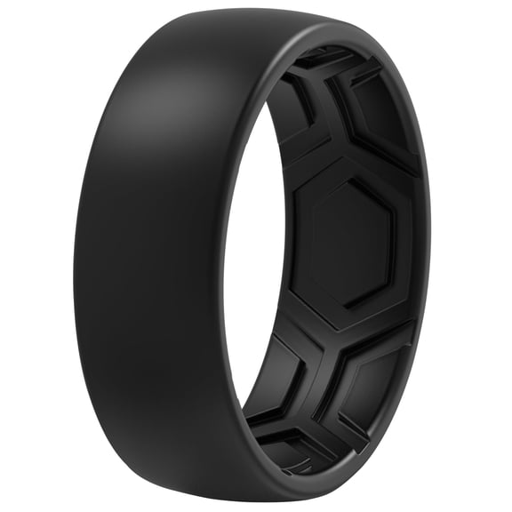 Thunderfit Men's Patterned Silicone Rings, 8mm Wide 2.2mm Thick Rubber Bands, 1-Pack, Size 10.5 - 11 (20.60mm)
