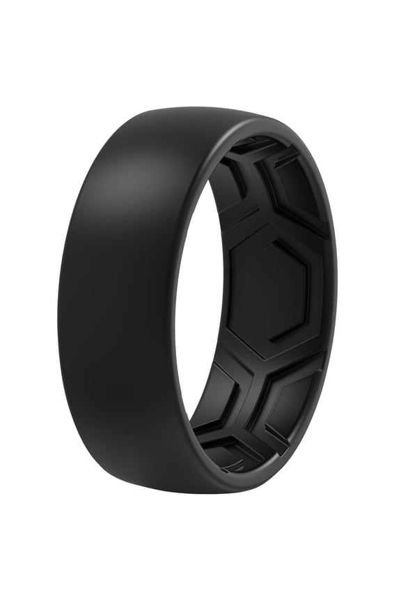 Men's Patterned Silicone Rings, 8mm Wide 2.2mm Thick Rubber Bands, 1-Pack, Size 10.5 - 11 (20.60mm)