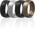thumbnail image 1 of Thunderfit Men's Patterned Silicone Rings, 8mm Wide 2.2mm Thick Rubber Bands, 1 of 6