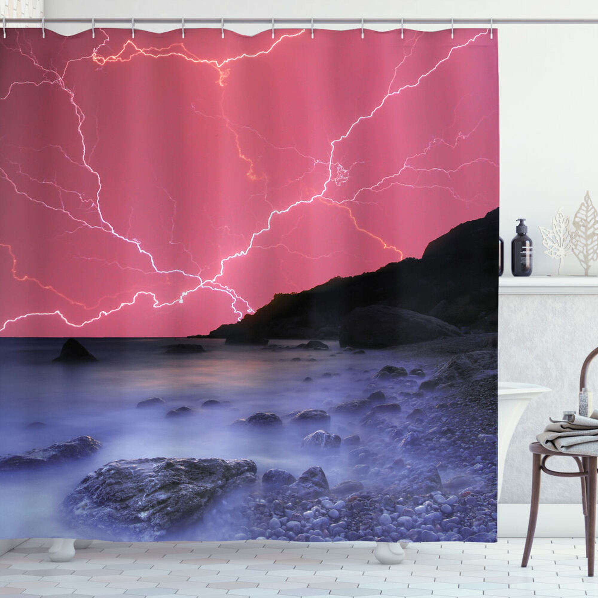 Thundering Skies Shower Curtain Mesmerizing Storm Print for Your Bath