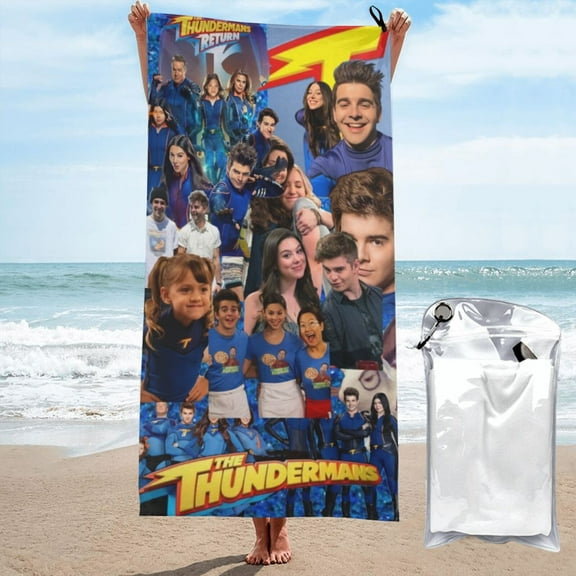 The Thundermans Beach Towels Lightweight Sand Free Oversized Large Bath Towel Quick Dry Absorbent Towel for Travel Swim Pool Gym Yoga Camping Outdoor 27.5"X55"