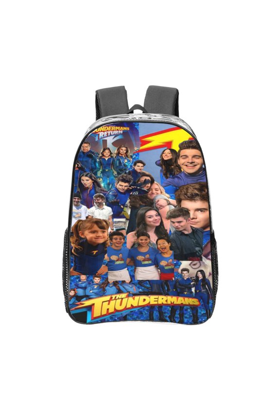 The Thundermans Clear Backpack 16 Inch Large Capacity PVC Transparent Laptop Bags for Adults, See Through Clear Bookbag for School Sports Work Travel College