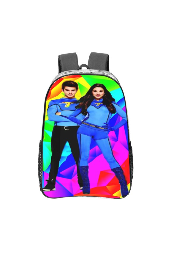 The Thundermans Clear Backpack 16 Inch Large Capacity PVC Transparent Laptop Bags for Adults, See Through Clear Bookbag for School Sports Work Travel College