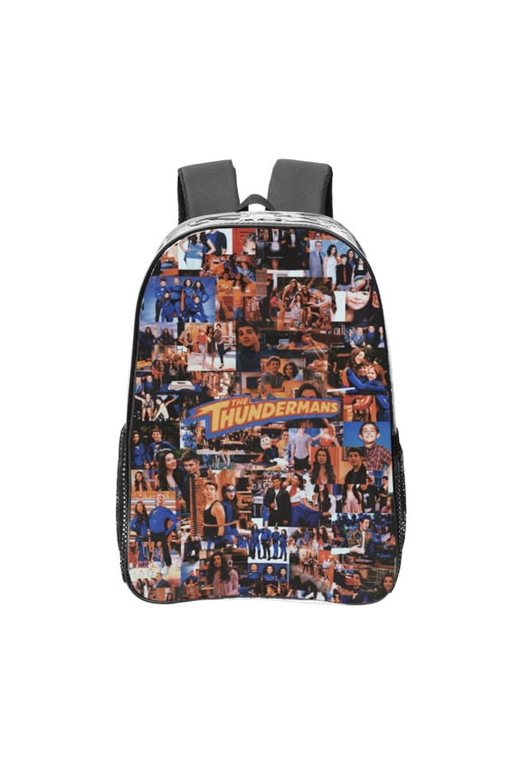 The Thundermans Clear Backpack 16 Inch Large Capacity PVC Transparent Laptop Bags for Adults, See Through Clear Bookbag for School Sports Work Travel College