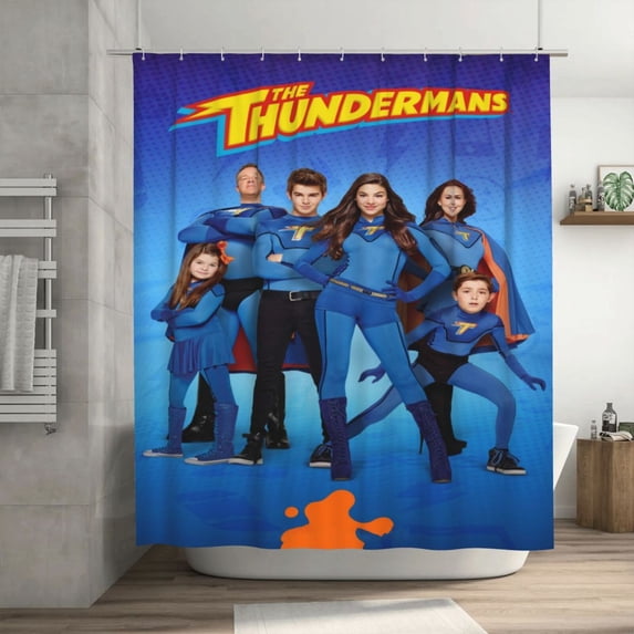 Shower Curtain Cartoon Art Bath Shower Curtains with 12 Hooks, Waterproof Washable Polyester Bathroom Home Decor Set 72x72 Inch, Plastic