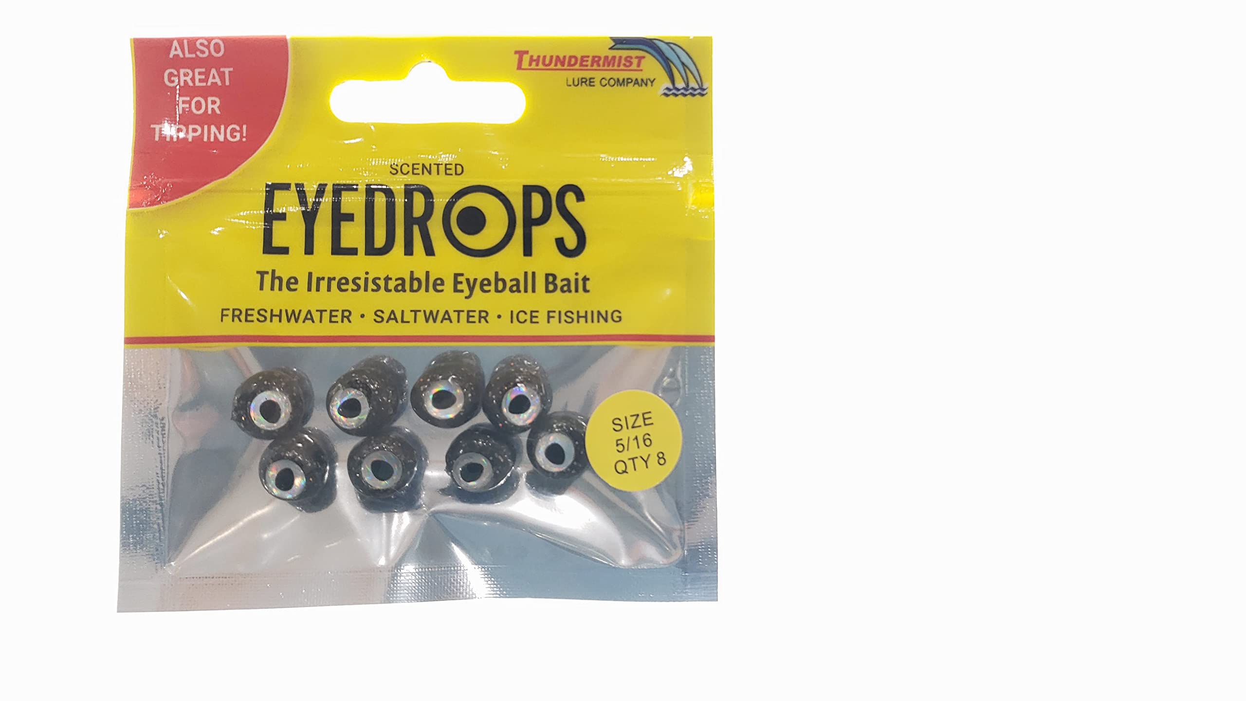 Thundermist Lure Company Eye-Drop Soft Plastics – Scented Fishing Eyes For Freshwater, Saltwater & Ice
