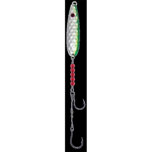 Thundermist Lures SS20-B-750 Super Strong Bucktail Viper Spoon, Green Mackerel & Beaded - Size 3-0 & 5-0