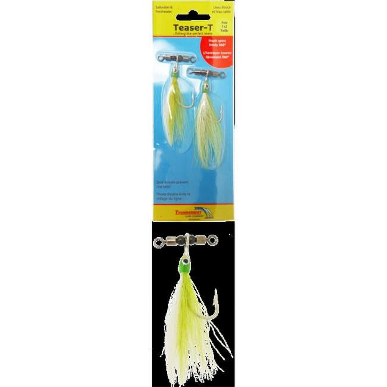 Thundermist Lures TSR-1X2-CW Large Teaser-T, Chartreuse & White ...