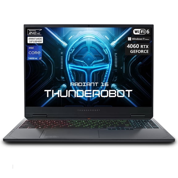 Thunderobot Radiant 16 Gaming Laptop, 16" WQXGA 240Hz, Intel i7-14650HX, GeForce RTX 4060, 16GB RAM, 1TB SSD, Win 11