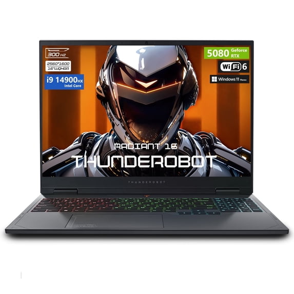 Thunderobot Radiant 16 Laptop, 16" WQXGA 300Hz, Intel i9-14900HX, GeForce RTX 5080, 32GB DDR5 RAM, 2TB SSD, Win11