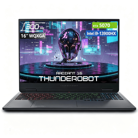 Thunderobot Radiant 16 RTX 5070 Gaming Laptop, 16" WQXGA 300Hz, Intel Core i9-13900HX, 32GB DDR5, 1TB SSD, Windows 11 Home