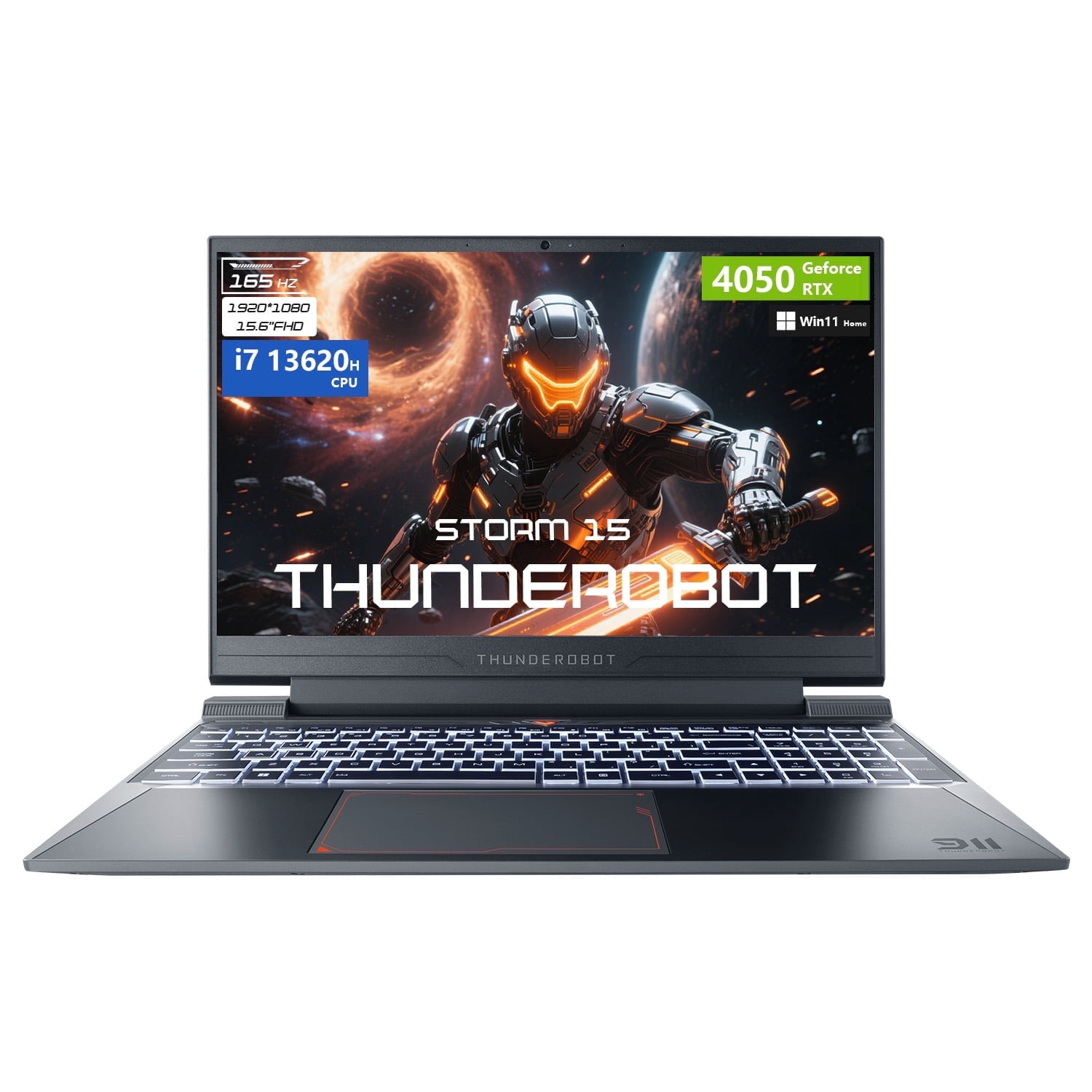 Thunderobot Storm 16 15.6" FHD 165Hz Gaming Laptop, Intel Core i7-13620H, GeForce RTX 4050 Graphics, 32GB RAM, 1TB SSD, Windows 11 Home, Black
