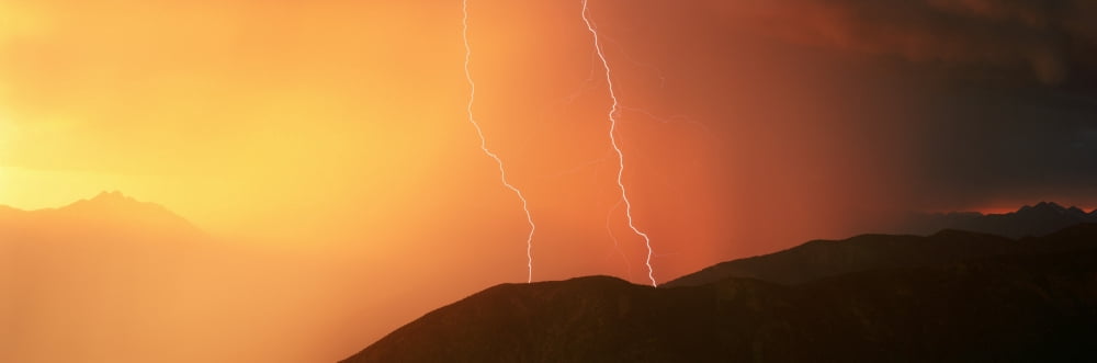 Thunderstorm Idaho Peak Selkirk Mountains British Columbia Canvas Art - Ron Watts Design Pics (36 x 12)