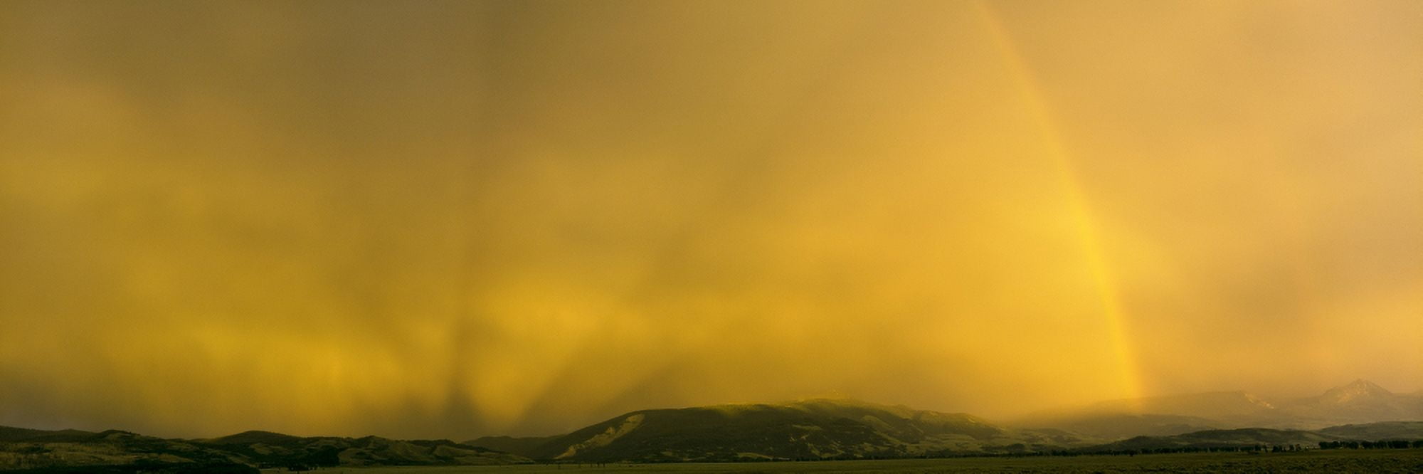 Thunderstorm Jackson Hole Grand Teton National Park Wyoming USA Canvas Art - Panoramic Images (27 x 9)