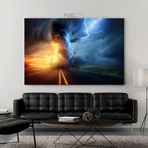 Thunderstorm Tornado Nature Poster, Unframed Paper Poster 8x10in