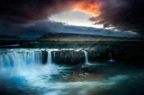 Thunderstorm at Godafoss Canvas Art - Alberto Ghizzi Panizza (12 x 18)