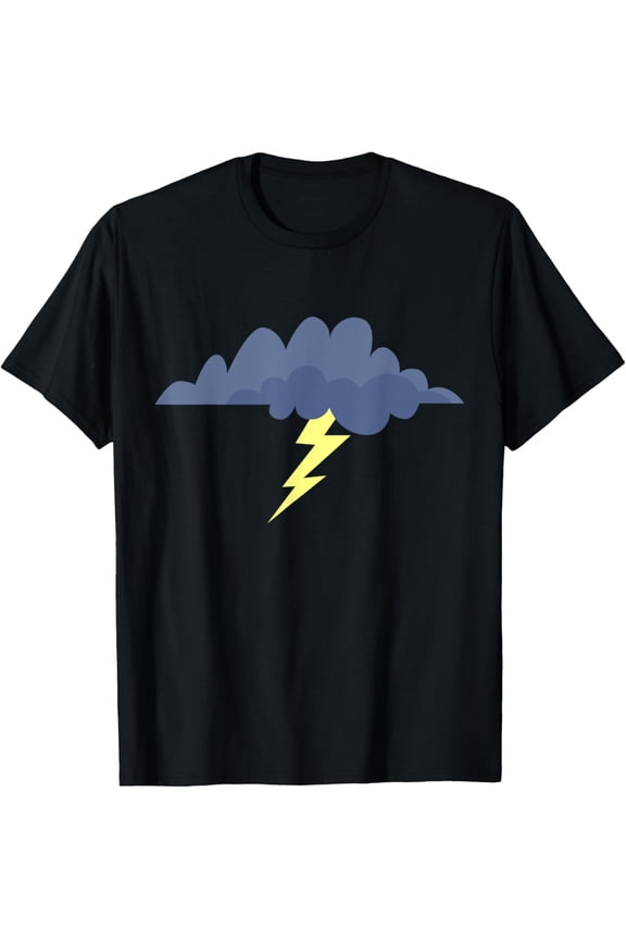Thunderstorm cloud with flash - minimalist with flash and cloud T-Shirt