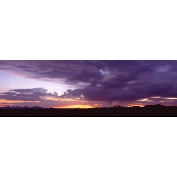 Thunderstorm clouds at sunset, Phoenix, Arizona, USA Poster Print (18 x 6)