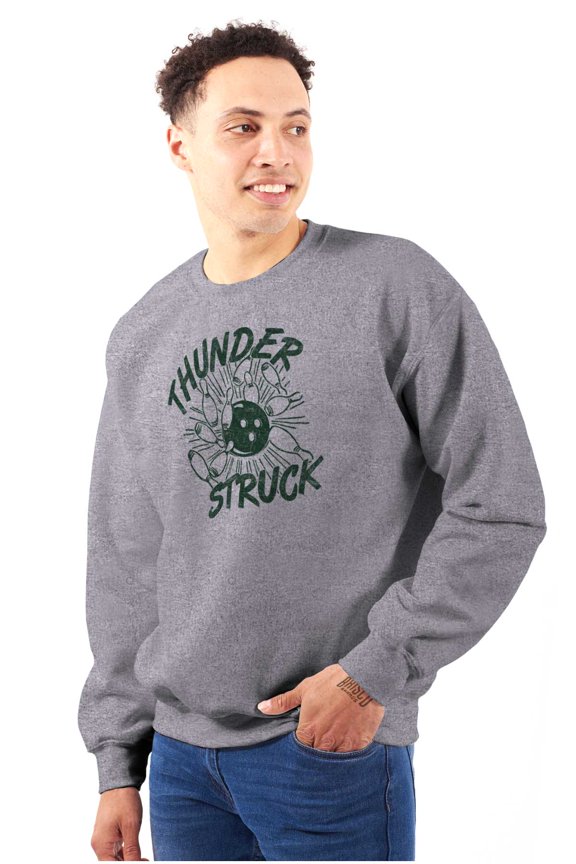 Thunderstruck Funny Bowling Novelty Unisex Plus Fleece Graphic Sweatshirt Brisco Brands 2X