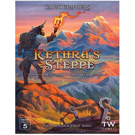 Thunderworks Games - Cartographers: Map Pack 5, Kethra’s Steppe |Expansion for the Award-Winning Game of Fantasy Map Drawing | Ages 10+ | Family Game for 1-75 Players | 30-45 Minutes