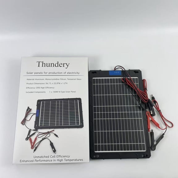Thundery Solar panels for the production of electricity,15W 12V Solar Battery Charger PRO, Built-in Smart Charge Controller, Waterproof 12 Volt Solar Panel Trickle Charging Kits