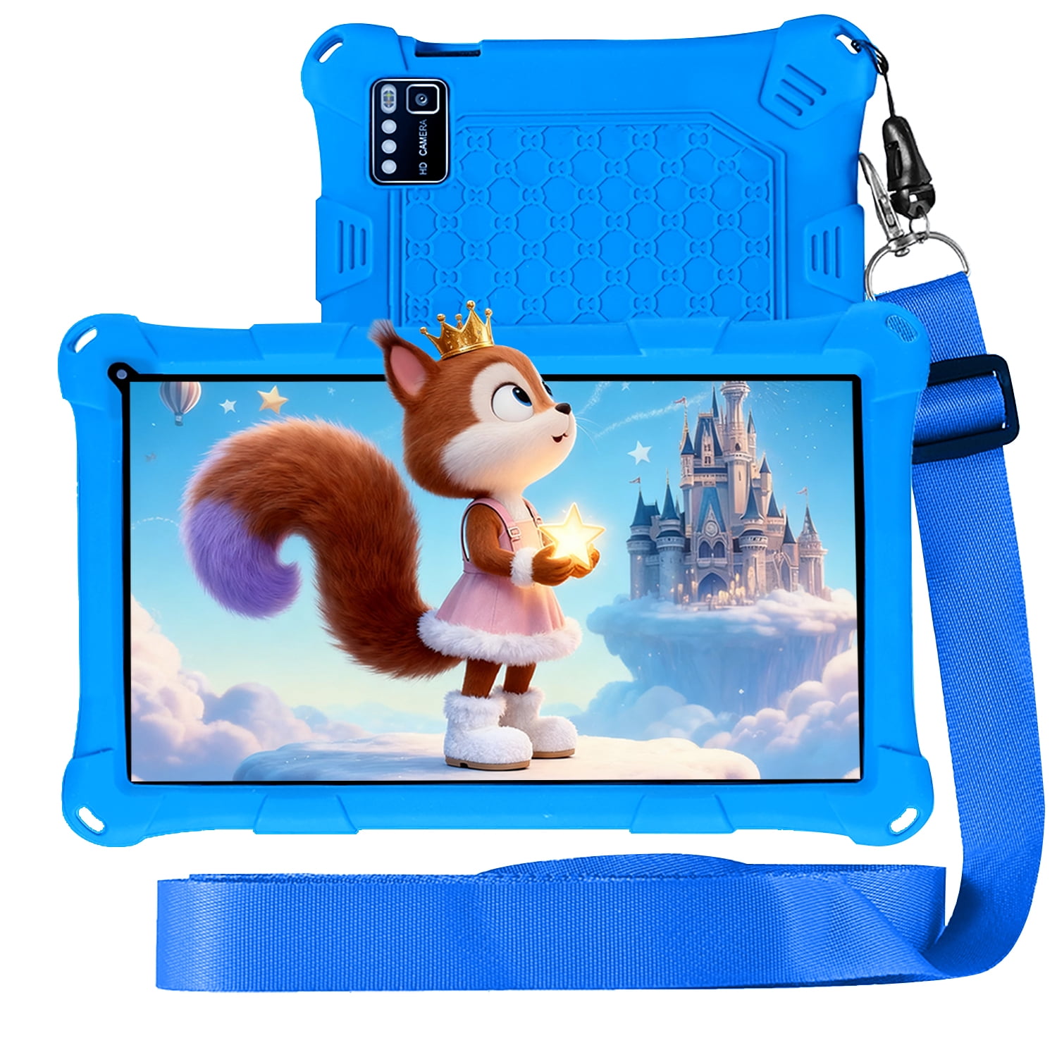 Thunrlge Kids Tablet, 7-Inch Kids Tablet, Android Tablet, 3+5 RAM 64GB ROM (TF CARD 256GB) Google Certified, Kids Software Pre-Installed, WiFi, Shockproof Case, Gift for kids, (Blue)