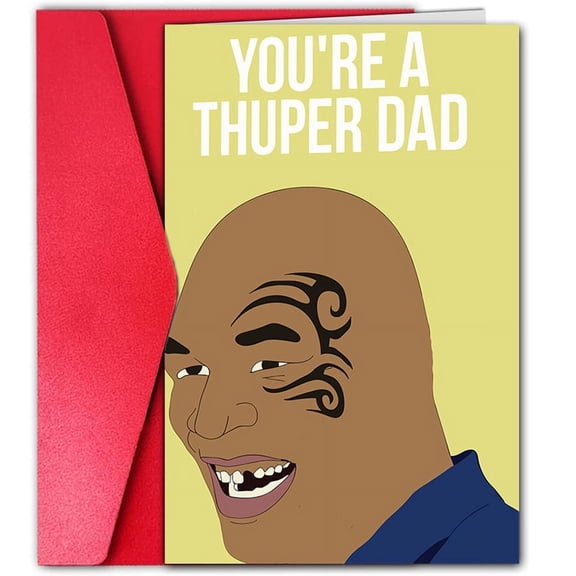 Thuper Dad Greeting Card Funny Card Design with Envelope Perfect for Father's Day, Birthdays, or Just Because