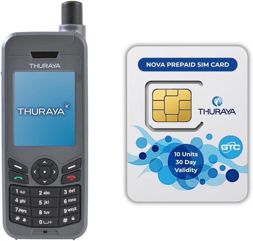 Thuraya XT-LITE Satellite Phone + 10-Unit Nova Prepaid SIM | 30-Day Validity | Voice & SMS Coverage for Remote & Emergency Communication