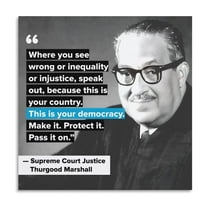 Thurgood Marshall Inspirational Phrase Poster4 Poster Cool Artworks Painting Wall Art Canvas Prints Hanging Picture Home Decor Posters Gift 16x16inch(40x40cm)