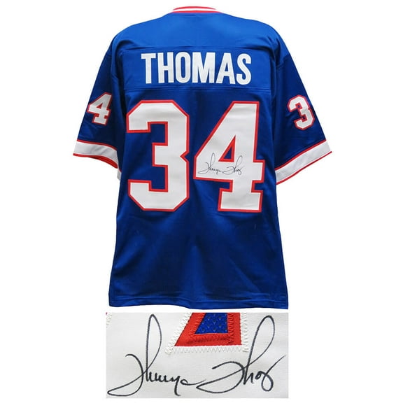 Thurman Thomas Signed Blue T/B Custom Football Jersey